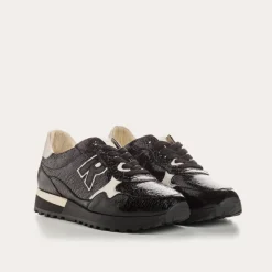 Reqins BASKETS MANIA CUIR VERNIS GRAINE NOIR Online