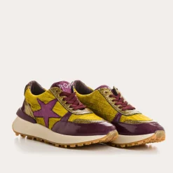 Reqins BASKETS URANIA MIX VELOURS COTELE JAUNE Hot