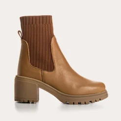 Reqins BOOTS A TALONS DITA CUIR GRAINE CAMEL Outlet