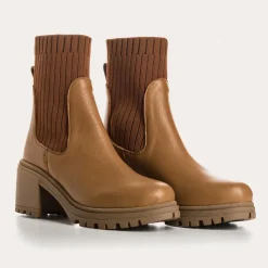 Reqins BOOTS A TALONS DITA CUIR GRAINE CAMEL Outlet