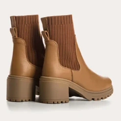 Reqins BOOTS A TALONS DITA CUIR GRAINE CAMEL Outlet