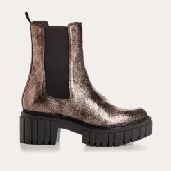 Reqins BOOTS BASEA CUIR METALLISE ACIER Hot