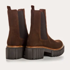 Reqins BOOTS BASEA CUIR VELOURS MARRON Hot