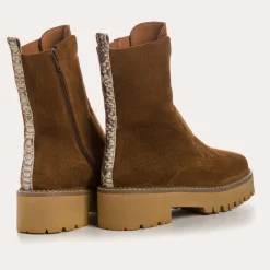 Reqins BOOTS DAFNE CUIR VELOURS BEIGE Clearance