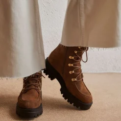 Reqins BOOTS DEVON CUIR VELOURS BEIGE New