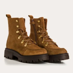 Reqins BOOTS DEVON CUIR VELOURS BEIGE New