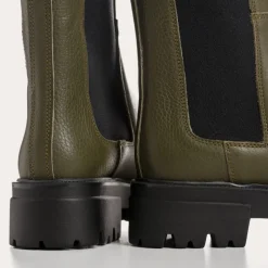 Reqins BOOTS DEVORA CUIR GRAINE VERT Fashion