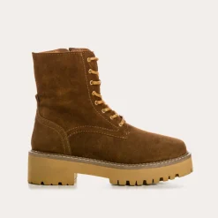 Reqins BOOTS DIARY CUIR VELOURS BEIGE Discount