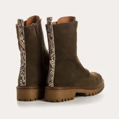 Reqins BOOTS DUSKY CUIR VELOURS VERT Outlet