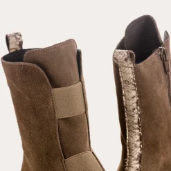 Reqins BOOTS DUSKY CUIR VELOURS VERT Outlet