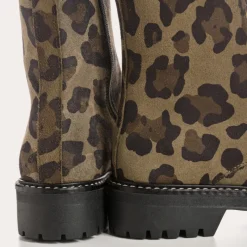 Reqins BOOTS DUSKY CUIR VELOURS LEOPARD KAKI Best