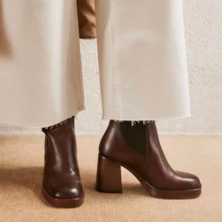 Reqins BOOTS ELSY CUIR MARRON Best