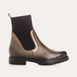 Reqins BOOTS EVELYN CUIR METALLISE PLOMB Outlet