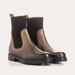 Reqins BOOTS EVELYN CUIR METALLISE PLOMB Outlet