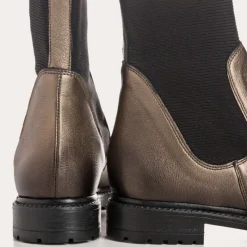 Reqins BOOTS EVELYN CUIR METALLISE PLOMB Outlet