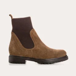 Reqins BOOTS EVELYN CUIR VELOURS MARRON Clearance