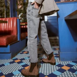 Reqins BOOTS EVELYN CUIR VELOURS MARRON Clearance