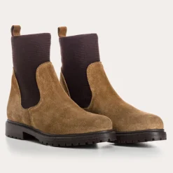 Reqins BOOTS EVELYN CUIR VELOURS BEIGE Hot