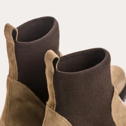 Reqins BOOTS EVELYN CUIR VELOURS BEIGE Hot