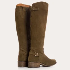 Reqins BOTTES DIVINO CUIR VELOURS KAKI Hot