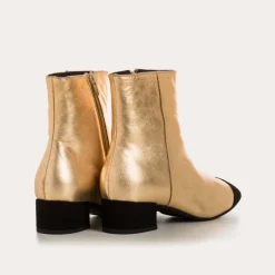 Reqins BOTTINES A TALONS ROXANE CUIR METALLISE METALLIQUE Fashion