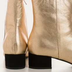 Reqins BOTTINES A TALONS ROXANE CUIR METALLISE METALLIQUE Fashion