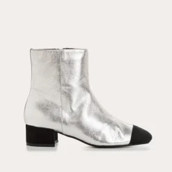 Reqins BOTTINES A TALONS ROXANE CUIR METALLISE METALLIQUE Sale