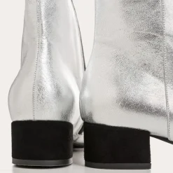 Reqins BOTTINES A TALONS ROXANE CUIR METALLISE METALLIQUE Sale