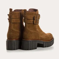 Reqins BOTTINES BETTIE CUIR VELOURS CAMEL Discount