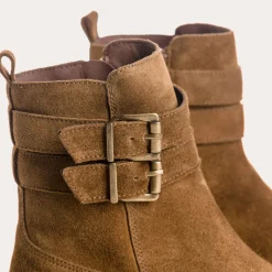 Reqins BOTTINES BETTIE CUIR VELOURS CAMEL Discount