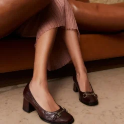 Reqins ESCARPINS GRIVETTE CUIR VERNIS ROUGE Fashion