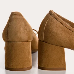 Reqins ESCARPINS MADAME CUIR VELOURS HAVANE Fashion