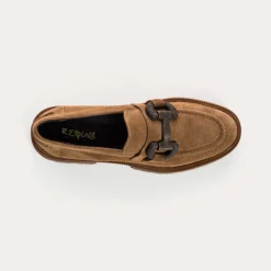 Reqins MOCASSINS ABRIL CUIR VELOURS HAVANE New