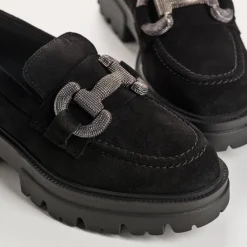 Reqins MOCASSINS ABRIL CUIR VELOURS NOIR Outlet