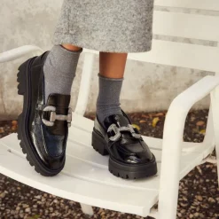 Reqins MOCASSINS ABRIL NAPLAK NOIR Discount