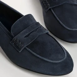 Reqins MOCASSINS FAUSTINE CUIR VELOURS BLEU Online