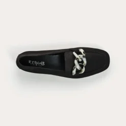 Reqins MOCASSINS HANISSA CUIR VELOURS NOIR Clearance