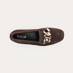 Reqins MOCASSINS HANISSA CUIR VELOURS MARRON Outlet