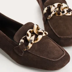 Reqins MOCASSINS HANISSA CUIR VELOURS MARRON Outlet