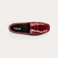 Reqins MOCASSINS HELODIE CUIR VERNIS ET CLOUS ROUGE Online