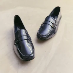 Reqins MOCASSINS HEMA CUIR VERNIS BLEU Best