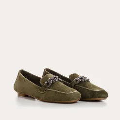 Reqins MOCASSINS HOLDING CUIR VELOURS VERT Online