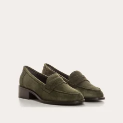 Reqins MOCASSINS JOYA CUIR VELOURS VERT New
