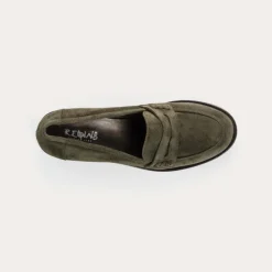 Reqins MOCASSINS JOYA CUIR VELOURS VERT New