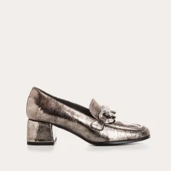 Reqins MOCASSINS LIMBA CUIR CRACKELE ACIER Discount