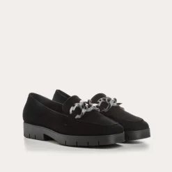 Reqins MOCASSINS MADISON CUIR VELOURS NOIR Fashion