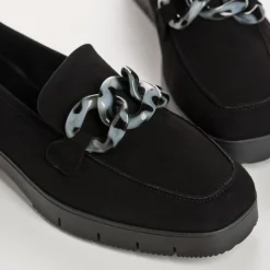 Reqins MOCASSINS MADISON CUIR VELOURS NOIR Fashion