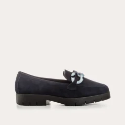 Reqins MOCASSINS MADISON CUIR VELOURS BLEU Sale