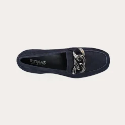Reqins MOCASSINS MASHI CUIR VELOURS BLEU Best