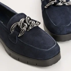 Reqins MOCASSINS MASHI CUIR VELOURS BLEU Best